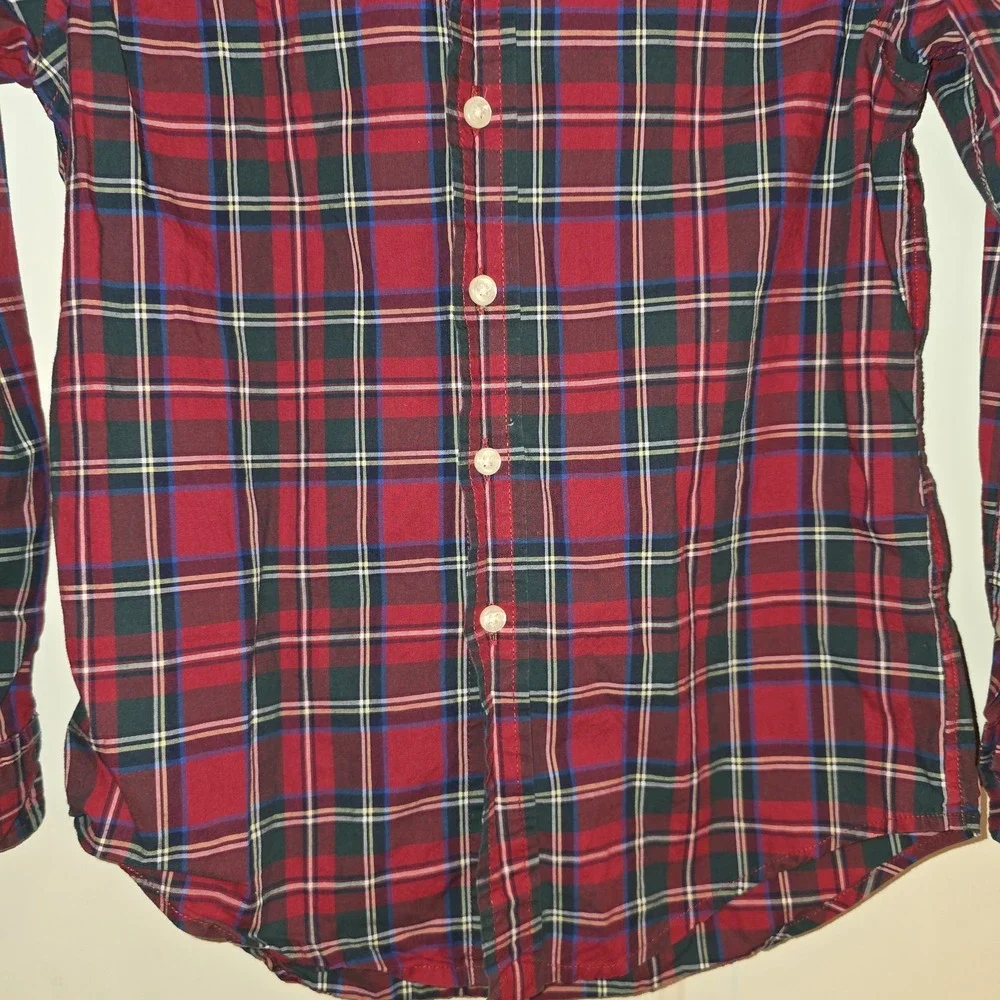 Ralph Lauren Boys Size 8 Tartan Plaid Holiday Christmas Button Down Long-sleeved